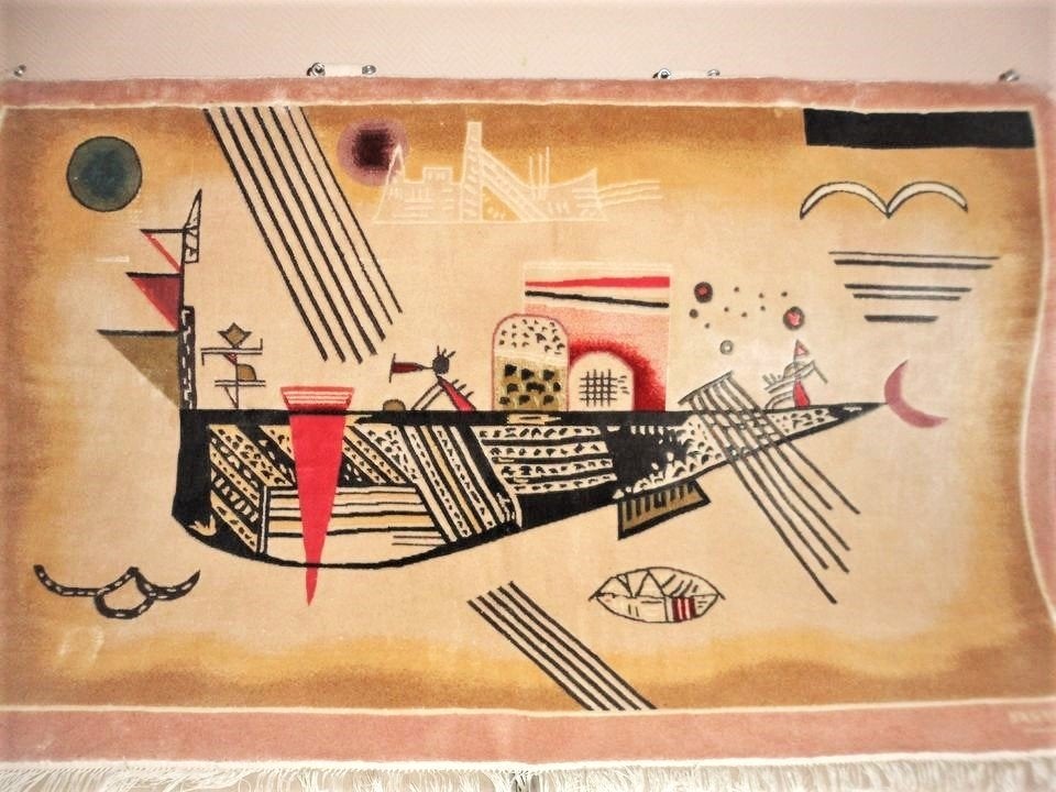 Kunst moderne wandtapijt (Wassily Kandinsky) puur zijde, Ophalen, Overige materialen, Overige technieken, Overig onderwerp