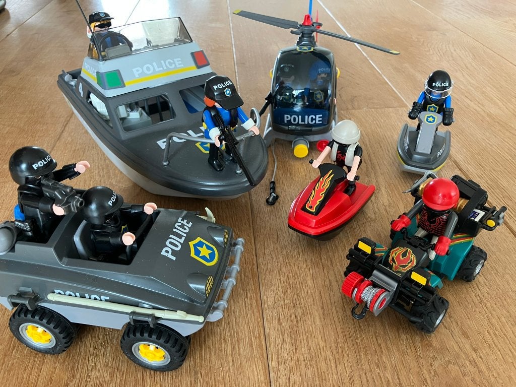 Playmobil politie swat team + extra (9043 + 6879), Kinderen en Baby's, Ophalen, Complete set, Zo goed als nieuw, City action
