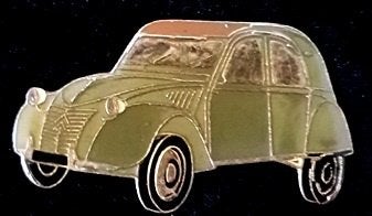 Citroën Deux Chevaux pin- grijs bruin, Verzenden, Nieuw, Transport, Speldje of Pin