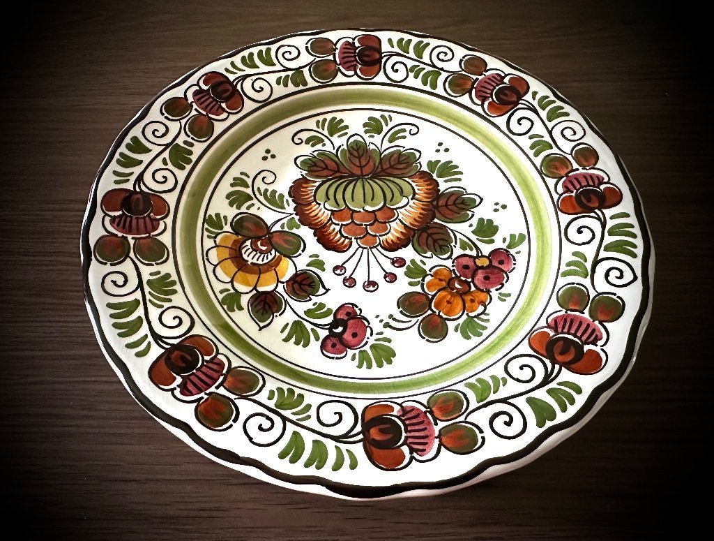 Duits Aardewerk Vintage Sierbord Gilde Delft Bloemendecor, Antiek en Kunst, Verzenden