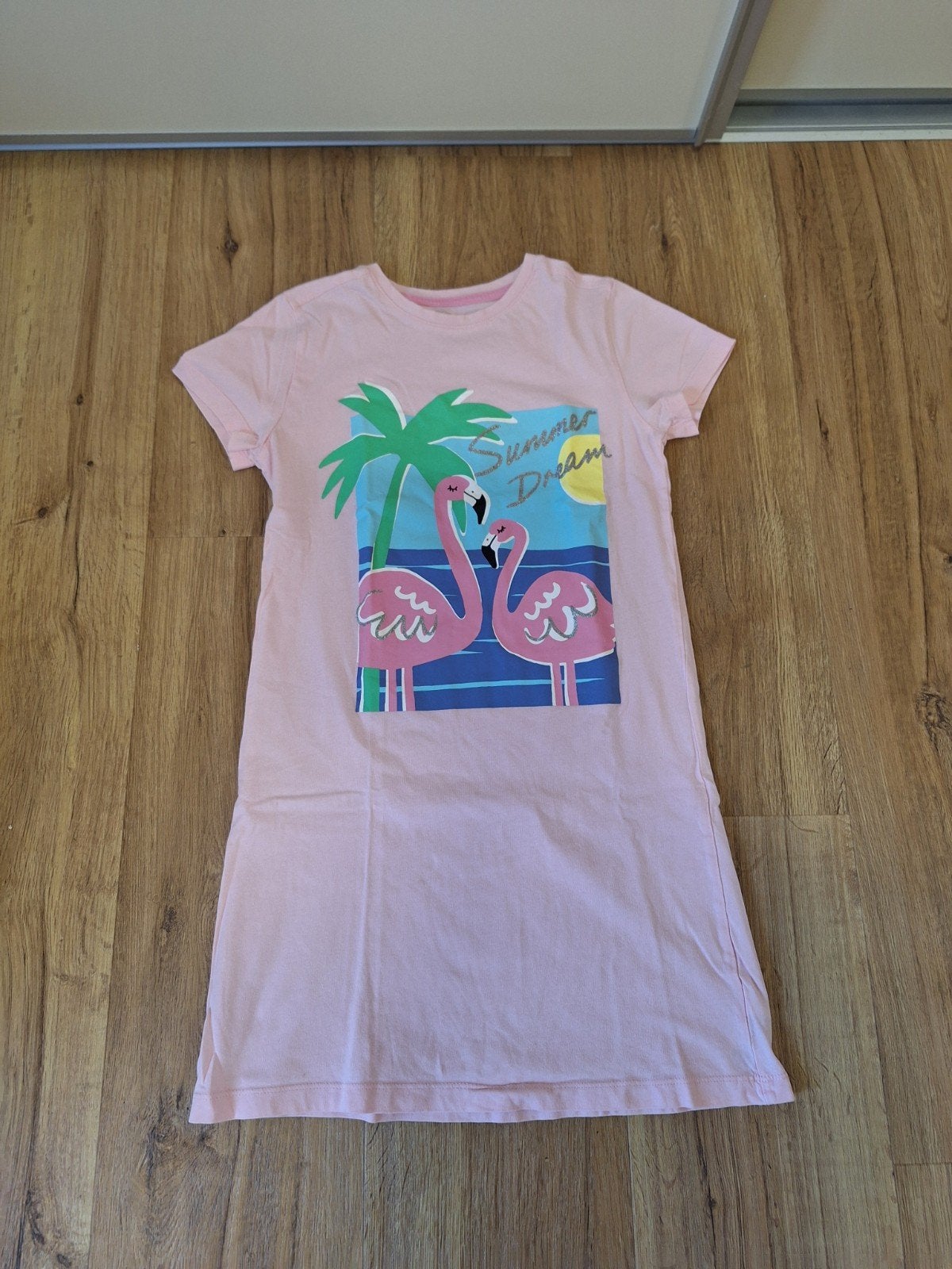 Mooie Flamingo pyjama van F&F maat 10/11-146, Nacht- of Onderkleding, Meisje, Ophalen of Verzenden, Zo goed als nieuw