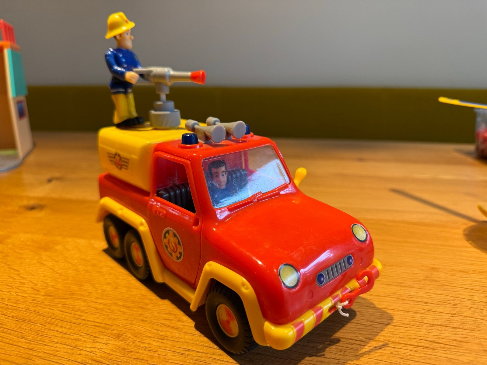 Brandweerman Sam Jupiter brandweerwagen met figuur, Ophalen of Verzenden, Gebruikt