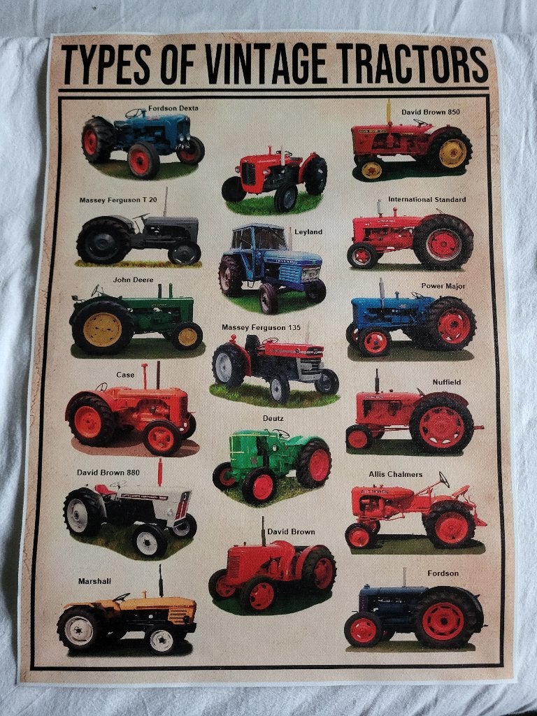 Poster vintage tractors, Ophalen of Verzenden, Zo goed als nieuw
