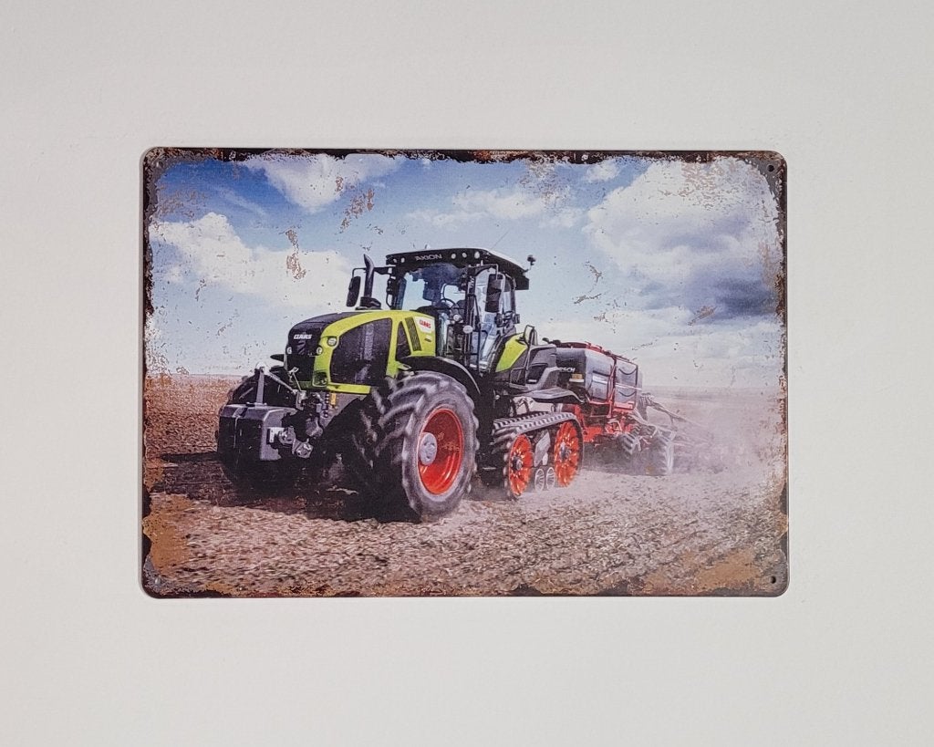 Claas Tractor op het land reclamebord van metaal wandbord, Info@deconoord.nl, Deco Noord, Nieuw, Ophalen of Verzenden