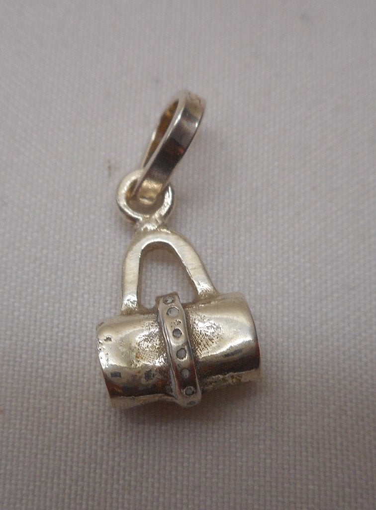 Zilveren hangertje van een tasje nr.939, Verzenden, Zo goed als nieuw, Zilver, Zilver