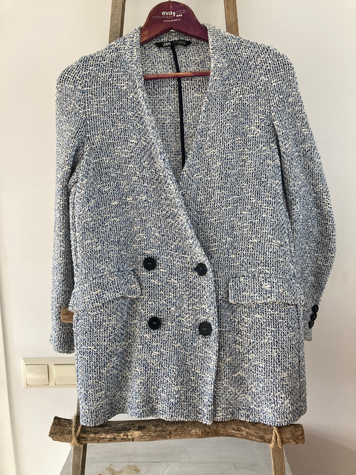 Zara tweed blazer jasje XS - Zo goed als nieuw, Ophalen of Verzenden, Zo goed als nieuw, Maat 34 (XS) of kleiner, Blauw