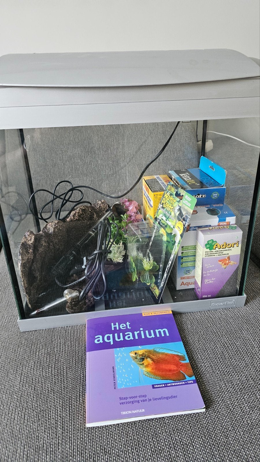 Compleet Superfish aquarium 44x28x45 cm, Ophalen, Inclusief deksel, Gebruikt, Leeg aquarium