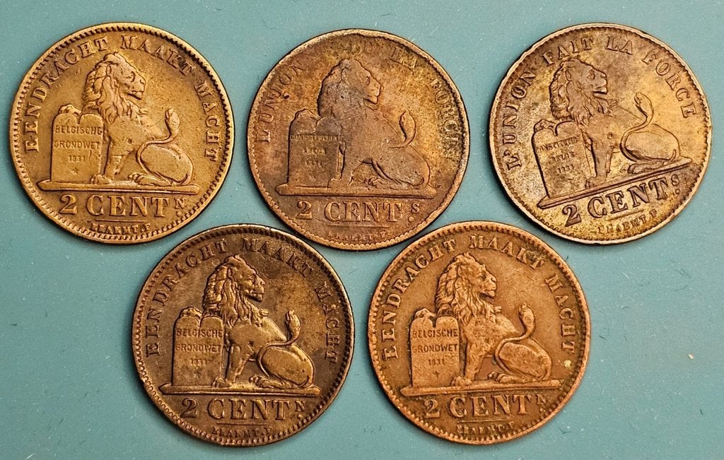 Belgische 2 Centiemen (1876-1912) Hoge Kwaliteit, Ophalen of Verzenden, Overig, Setje