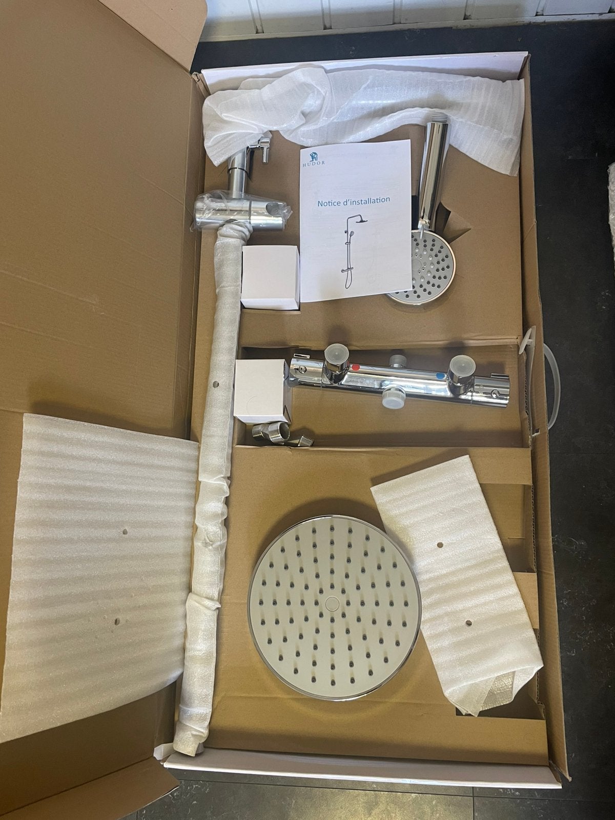 Regendouche set met thermostatische kraan, Doe-het-zelf en Verbouw, Ophalen of Verzenden, Nieuw, Chroom, Douche
