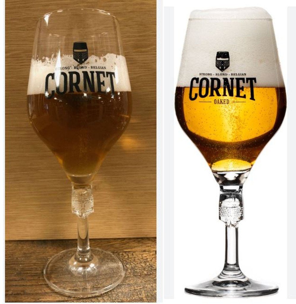 6 Nieuwe Cornet Bierglazen op Voet 33cl, Verzamelen, Ophalen of Verzenden, Nieuw, Glas of Glazen, Overige merken