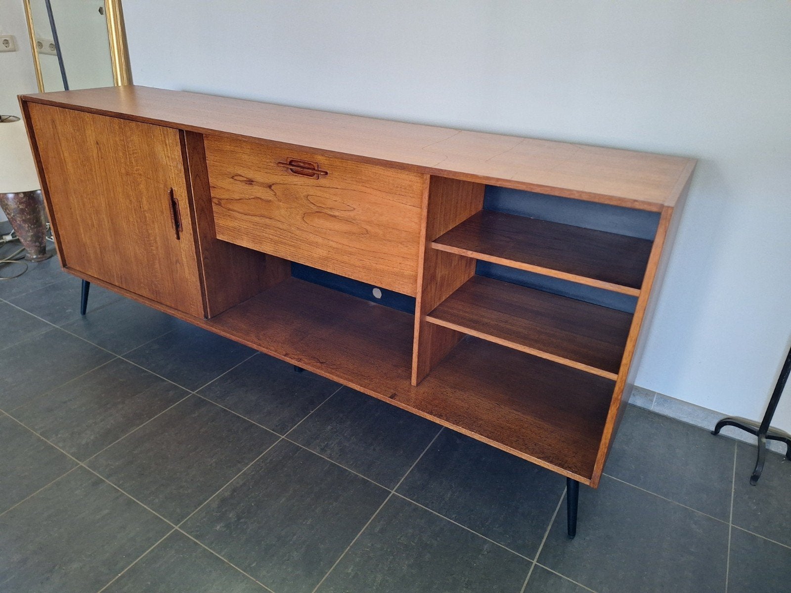 Vintage midboard midcentury., Ophalen, Gebruikt, Minder dan 150 cm, Minder dan 100 cm