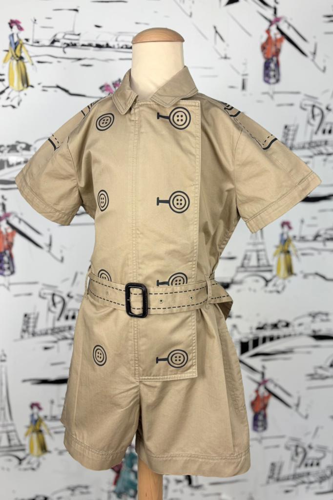 Burberry meisjes jumpsuit met trench print maat 10, Overige typen, Burberry, Customercare@burberry.com, Nieuw