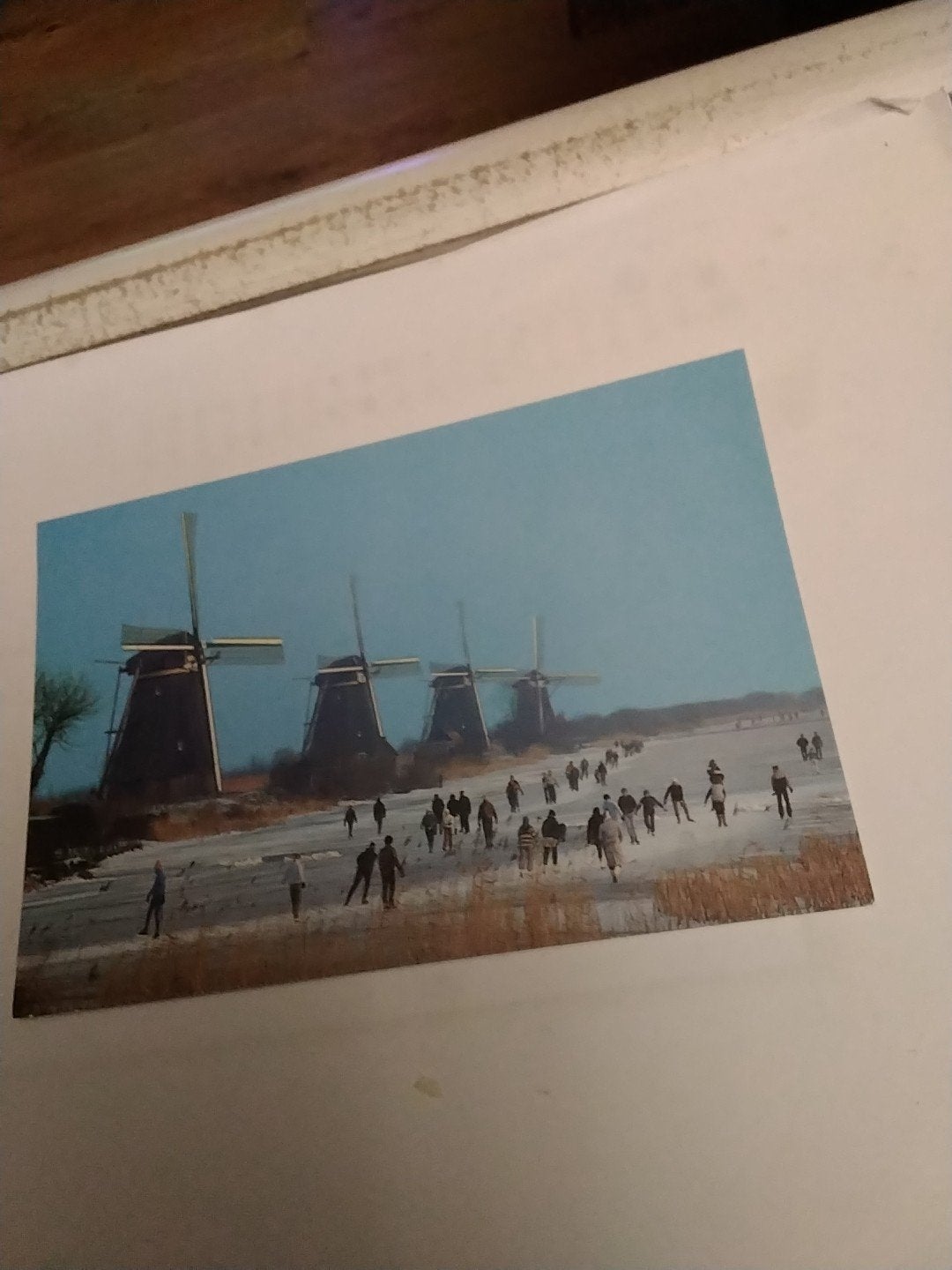Ansichtkaart Kinderdijk Holland - Schaatsen bij Molens, Ophalen of Verzenden, 1960 tot 1980, Ongelopen, Zuid-Holland