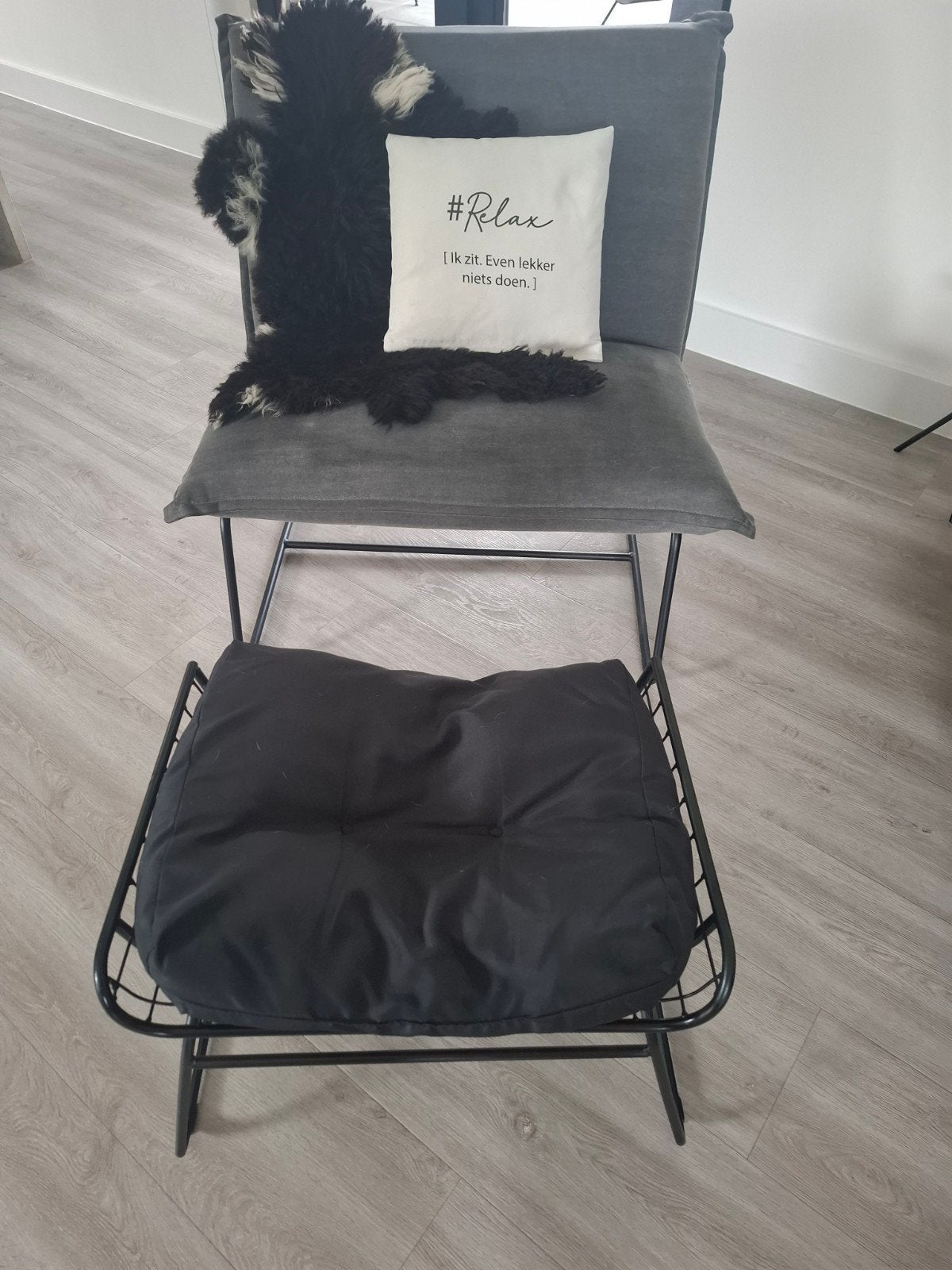 leuke grijze grote fauteuil, Ophalen, Gebruikt, 75 tot 100 cm, Stof