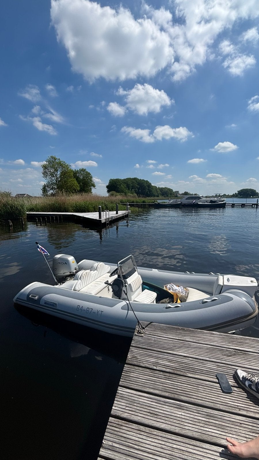 Nimarine 410mx met Honda 50pk buitenboordmotor incl trailer, Zodiac, Ophalen, Polyester/glasvezel, Gebruikt