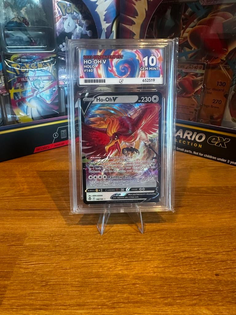 Ho-oh V 140/195 ACE 10 Silver tempest PSA 10, Ophalen of Verzenden, Nieuw, Losse kaart, Foil