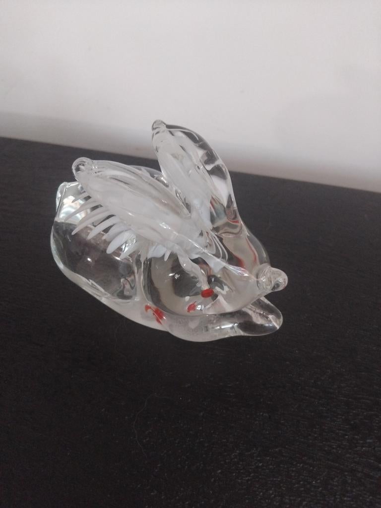 Murano stijl glaskunst konijntje 10 cm breed voor €10, Antiek en Kunst, Antiek | Glas en Kristal, Ophalen of Verzenden