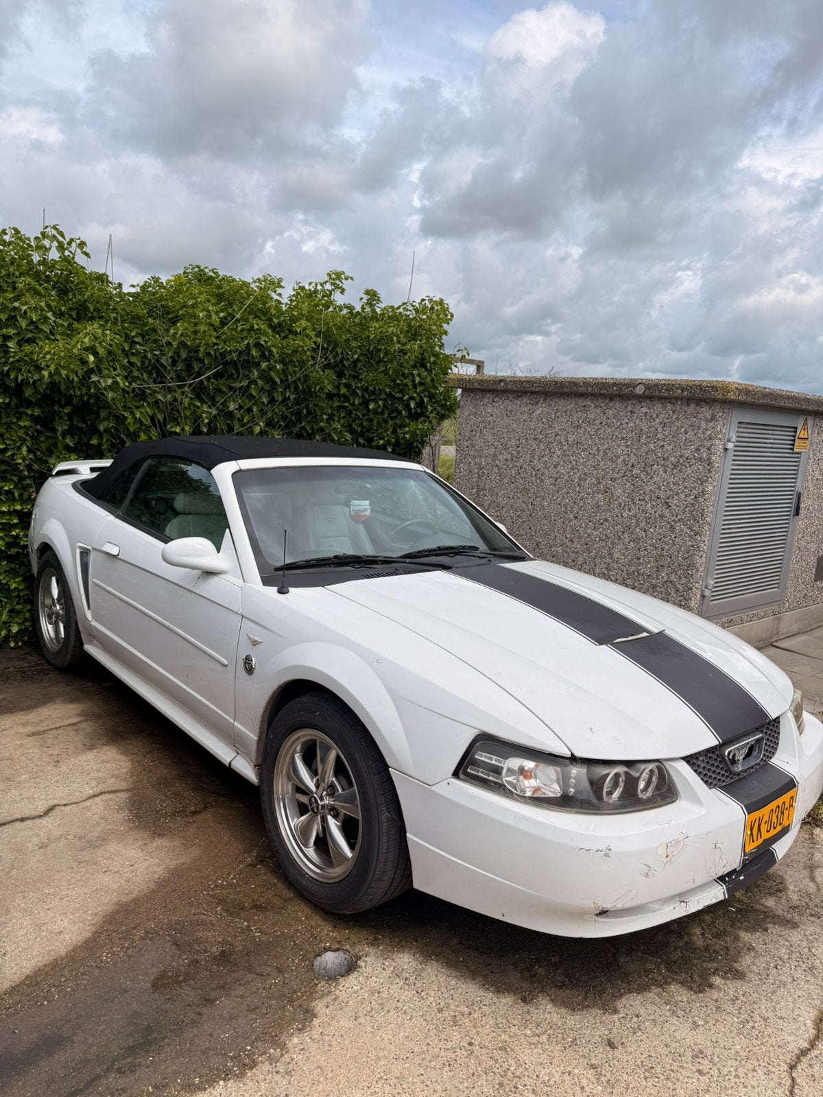 Ford Mustang Cabrio 2004 V6 - APK maart 2027, Beige, Cabriolet, 4 stoelen, Wit