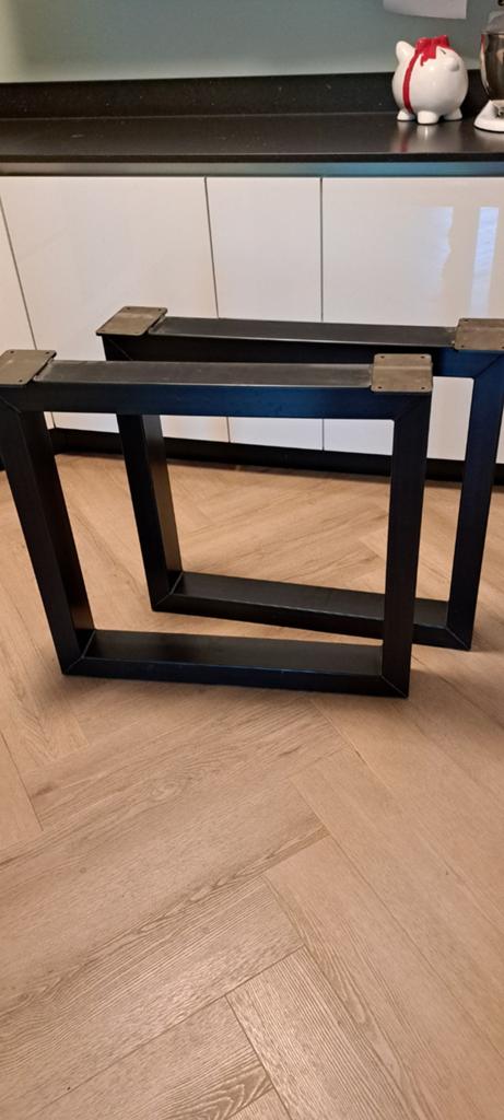Tafelpoten in U - vorm, zwart gemoffeld staal, Ophalen, Rond, 50 tot 100 cm, 50 tot 100 cm