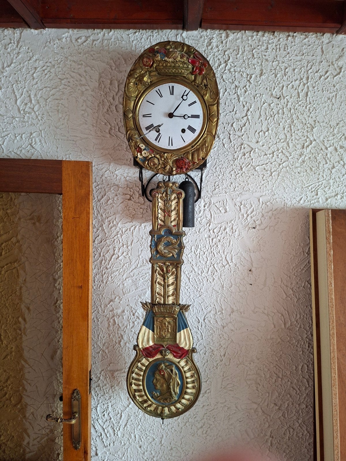 Antieke Franse Comtoise Klok - 1870 - Strasbourg, Ophalen