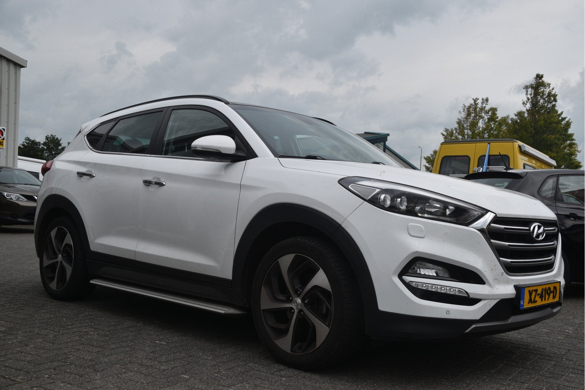 Hyundai Tucson 1.6 T-GDi Premium LED | Stuur/stoelverw. | Le, Voorwielaandrijving, 4 cilinders, Met garantie (alle), Wit