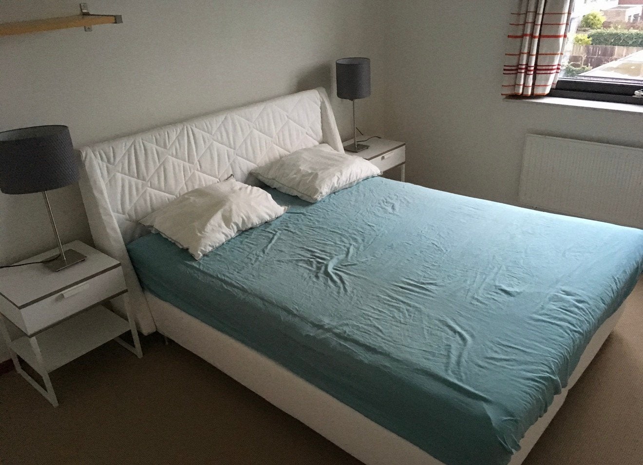 Boxspring 160 cm met matras - IKEA Engerdal, Huis en Inrichting, Ophalen, Gebruikt, Wit, Tweepersoons