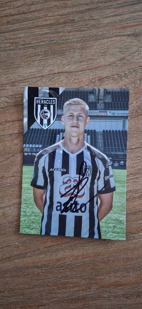 Spelerskaart met handtekening; Mats Knoester # Heracles, Ophalen of Verzenden, Nieuw, Overige binnenlandse clubs, Spelerskaart