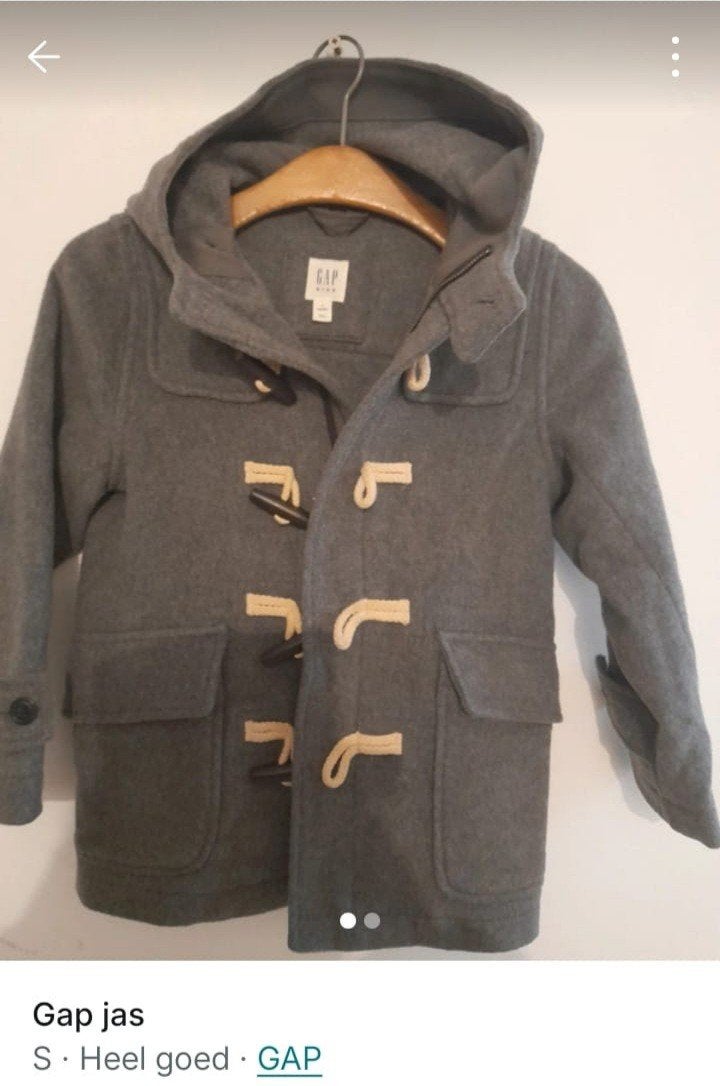 GAP Kids Duffle Coat - Grijs, Ophalen of Verzenden, Zo goed als nieuw, GAP, Jongen of Meisje