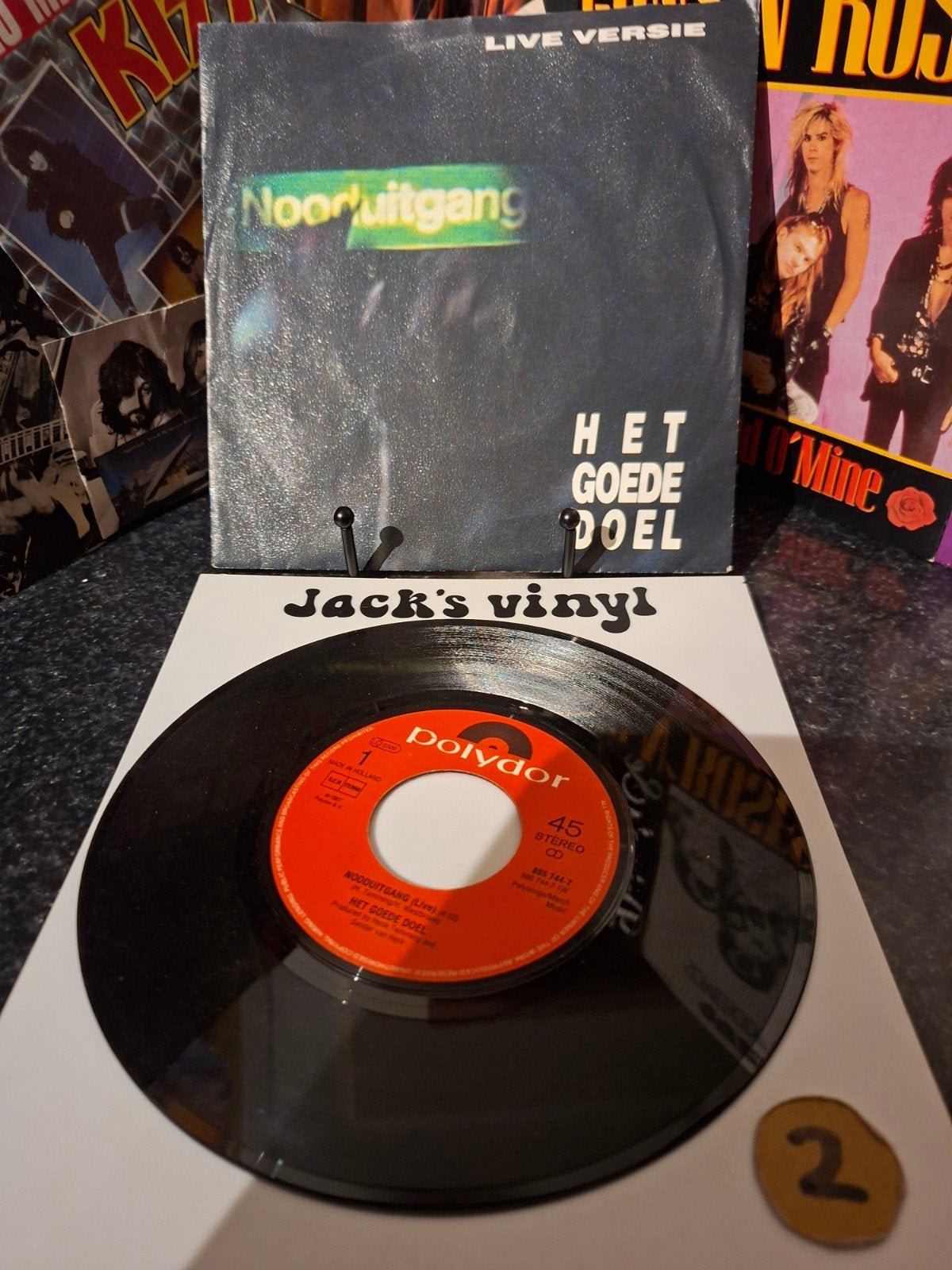 Het Goede Doel - Nooduitgang (Live Versie) 1987/2, Cd's en Dvd's, 7 inch, Ophalen of Verzenden, Zo goed als nieuw, Beschermende buitenhoes