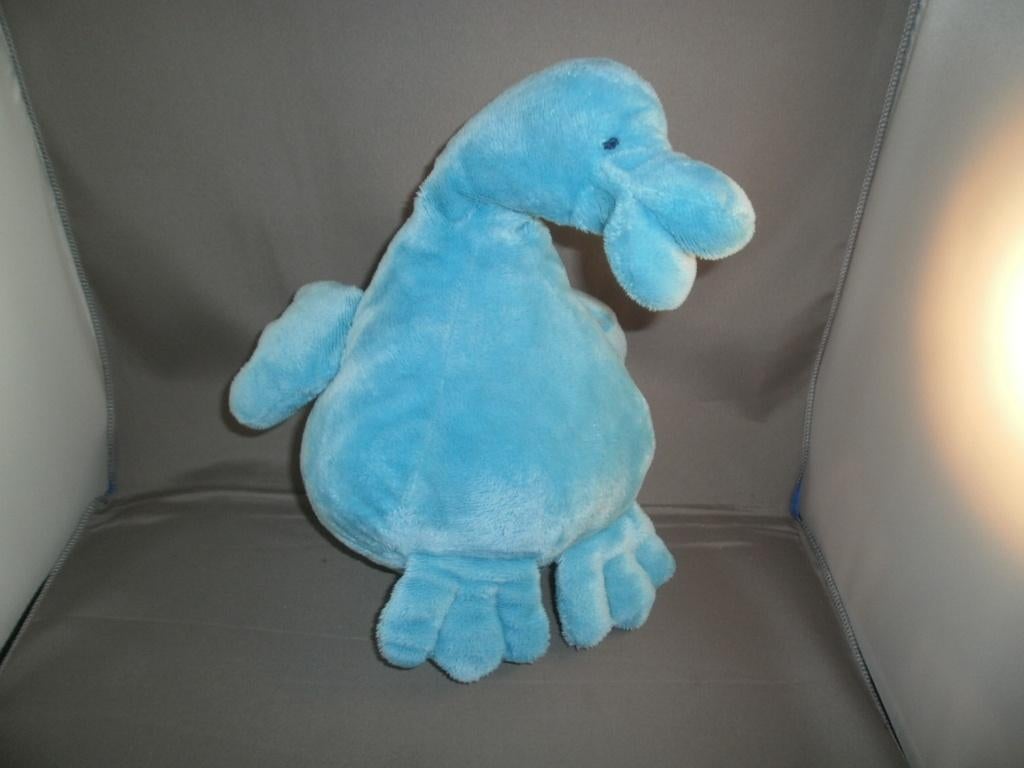 Difrax gans blauw velours 27 cm en donkerblauw gestikte ogen, Overige merken, Blauw, Ophalen of Verzenden, Middelgroot (20 tot 80 cm)