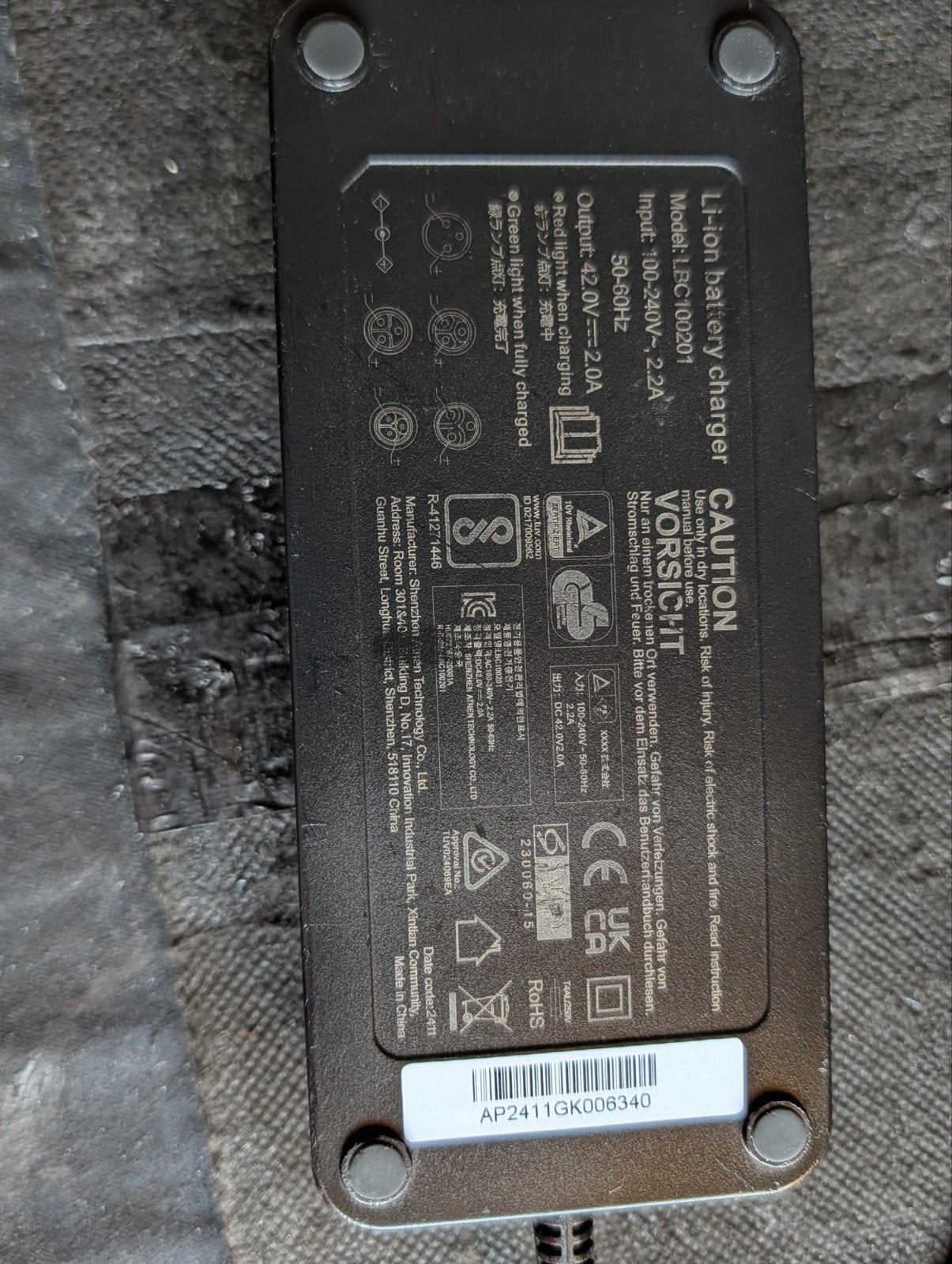 Li-ion acculader 42V 2.0A (LPC00201), Ophalen of Verzenden, Gebruikt