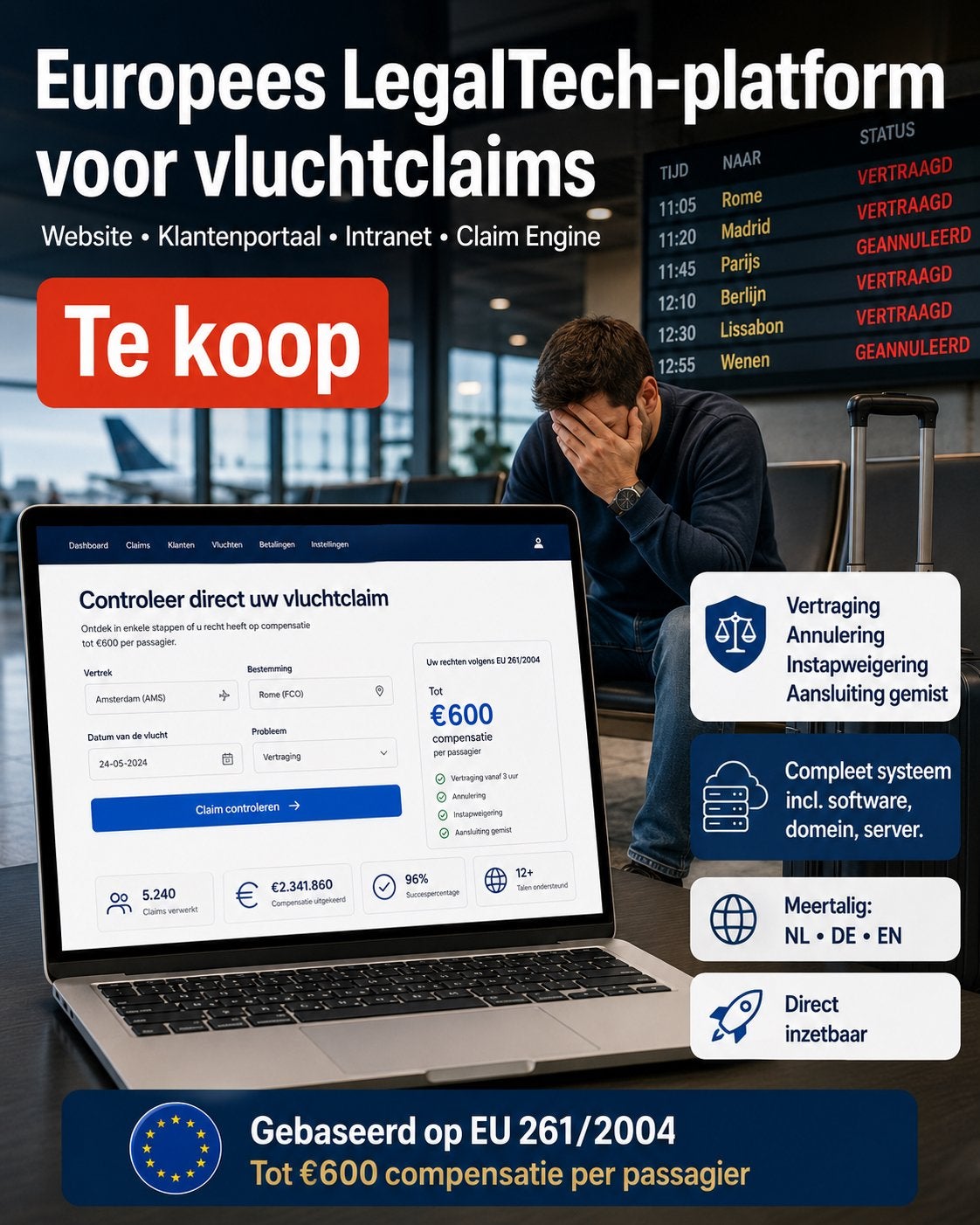 Europees LegalTech platform voor vluchtclaims te koop, Ophalen