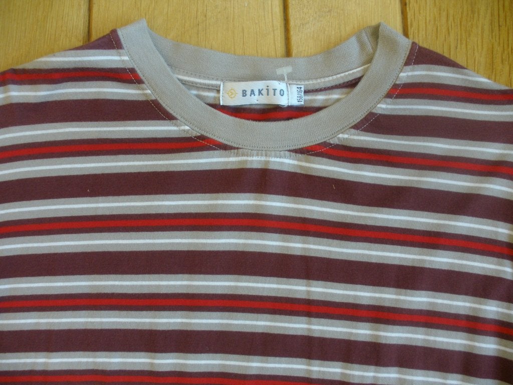 BAKITO t- shirt rood beige streep maat 158, Meisje, Bakito, Ophalen of Verzenden, Zo goed als nieuw