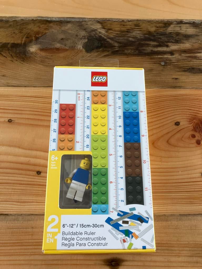 LEGO Bouwbare Liniaal 15-30cm met Minifiguur - Nieuw, Overige thema's, Lego, Accessoire, Nieuw