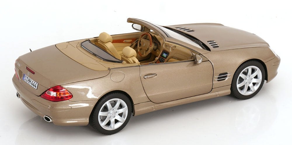 Norev 1:18 Mercedes Benz SL 500 2003 Travertine Beige, Hobby en Vrije tijd, Modelauto's | 1:18, -, Nieuw, Norev, Ophalen of Verzenden