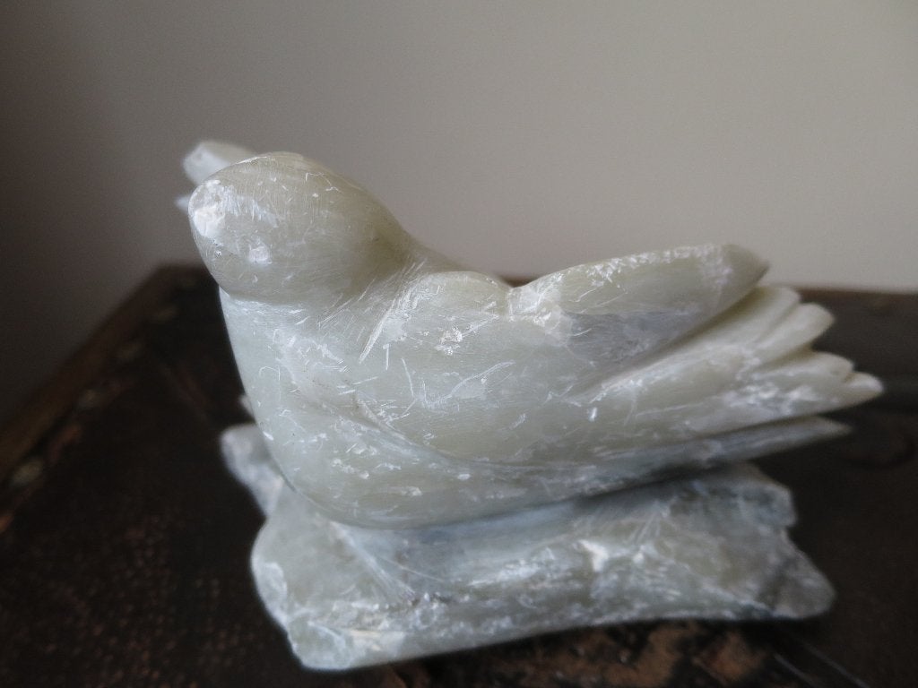mooi handgemaakt beeld van een duif uit speksteen 19/10 cm, Ophalen of Verzenden