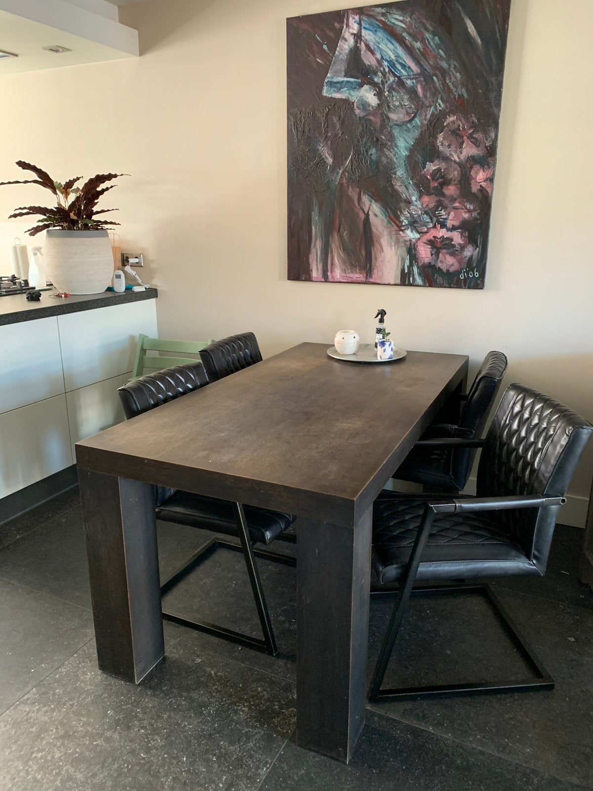 Eettafel, Ophalen, Gebruikt, Eikenhout, 50 tot 100 cm