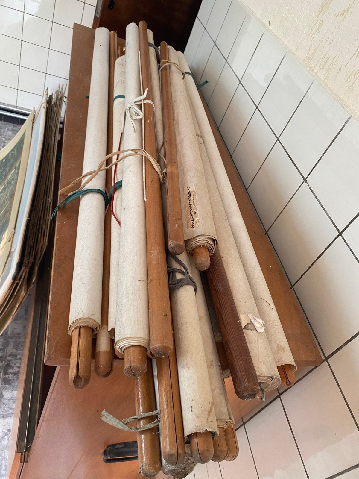 Oude schoolkaarten op rol - diverse thema's, Ophalen, Aardrijkskunde