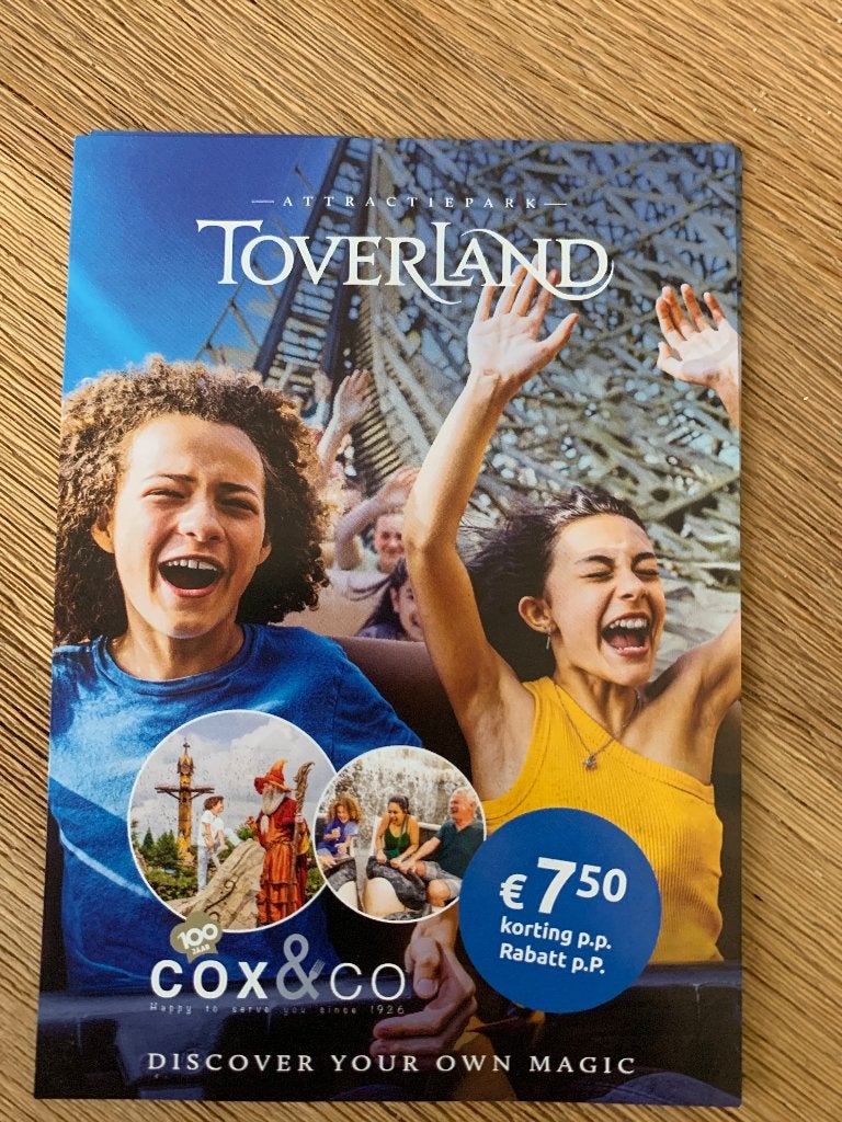 Toverland korting, Drie personen of meer, Kortingskaart