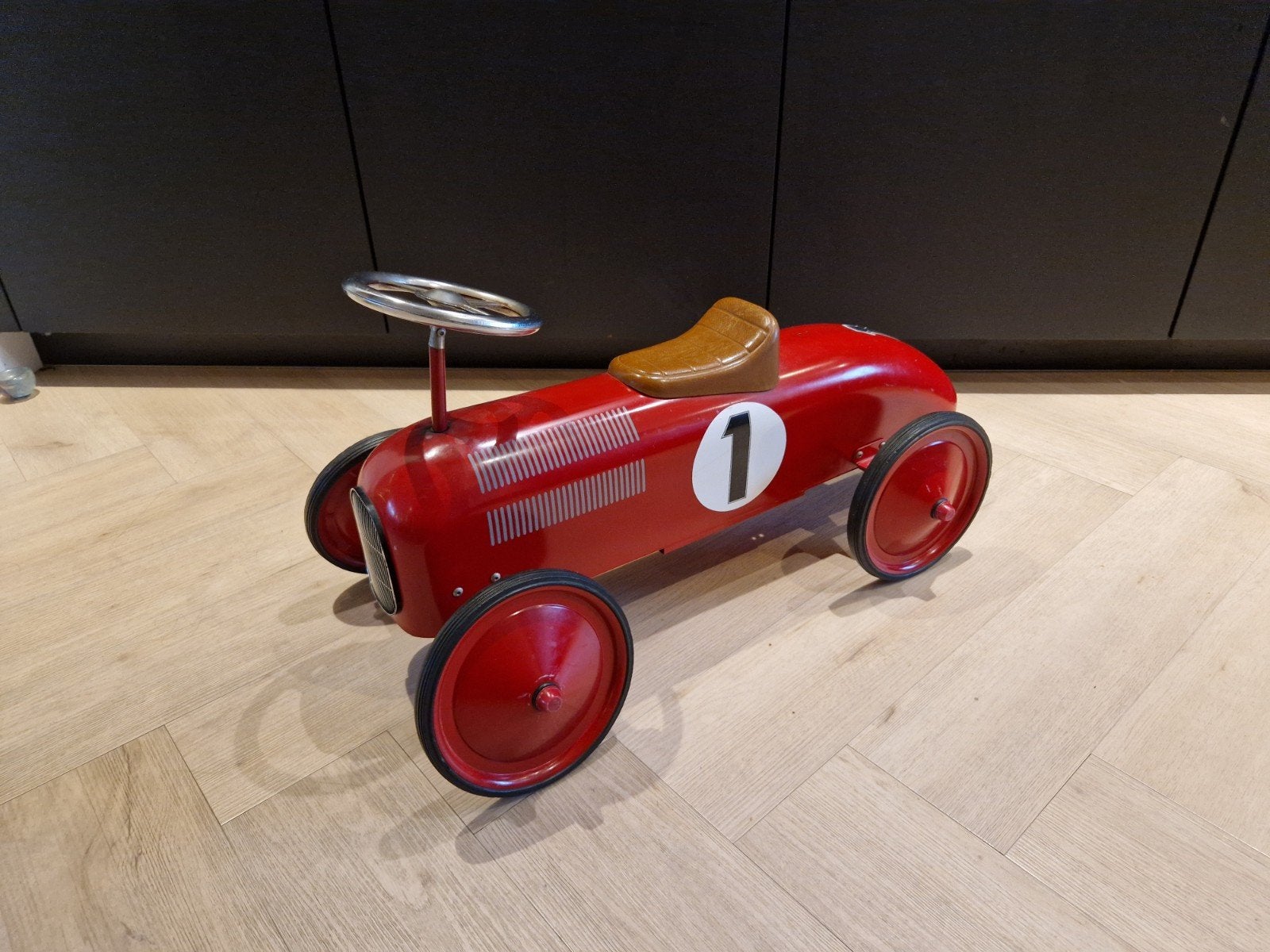 Rode Retro Roller loopauto - vintage raceauto design, Ophalen, Gebruikt