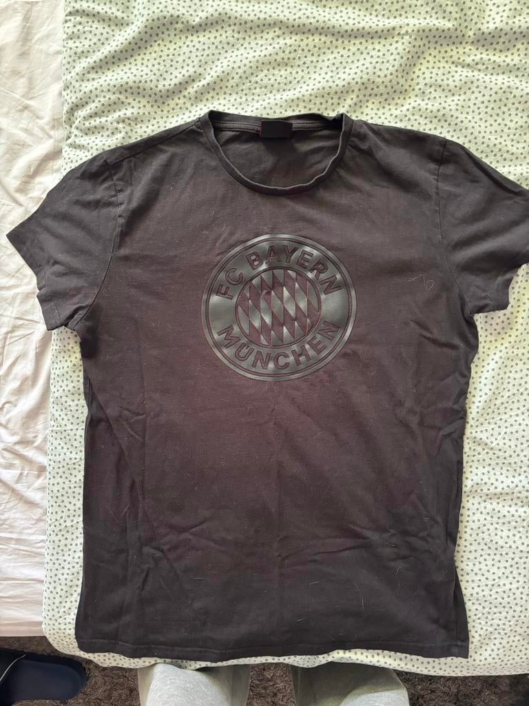 Zwart FC Bayern T-shirt - Maat L voor heren, Ophalen of Verzenden, Gedragen, Maat 52/54 (L), Zwart