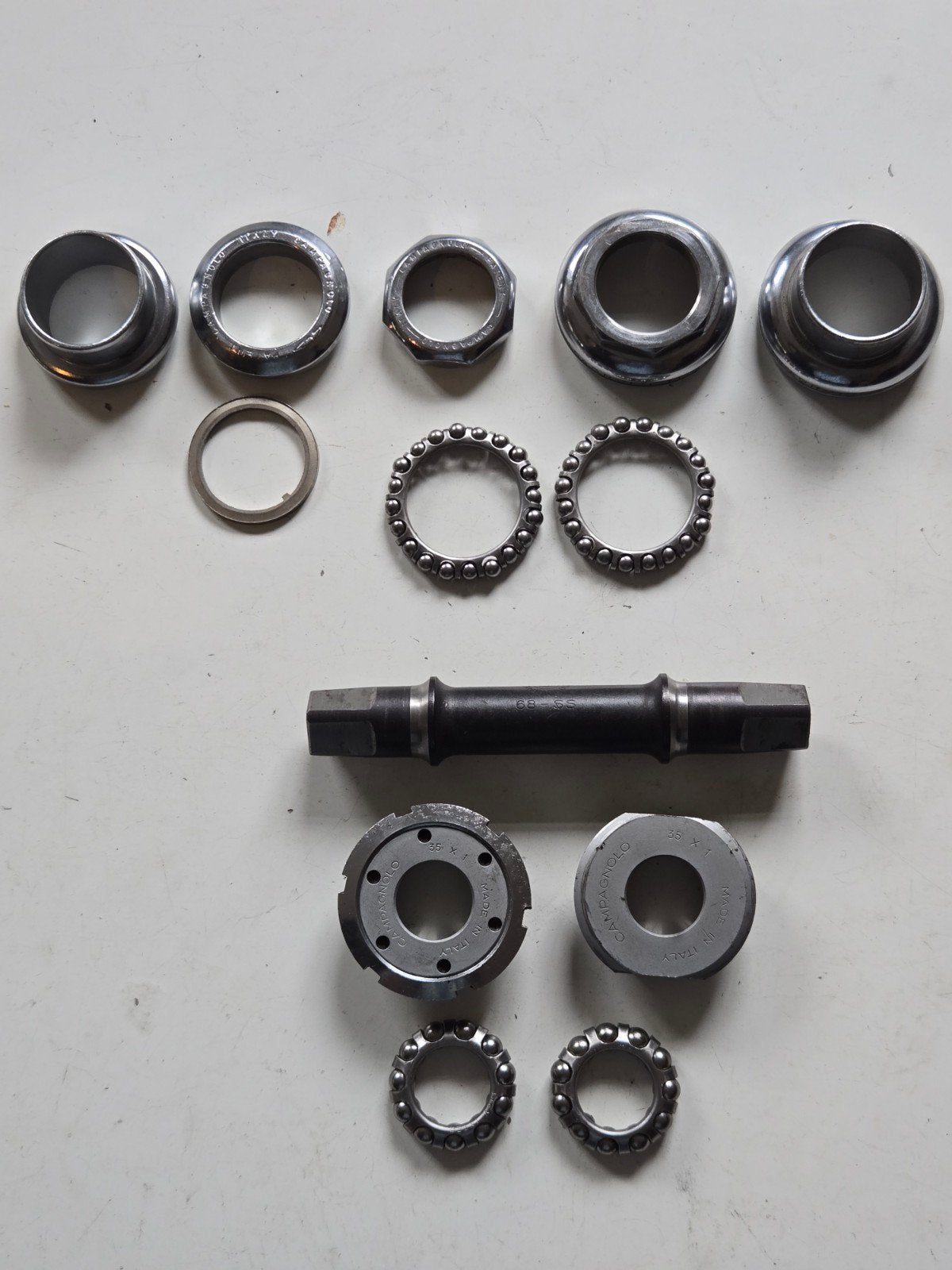 te koop heel mooi balhoofd en nog heel mooie trapas 35 mm, Fietsen en Brommers, Fietsonderdelen, Ophalen of Verzenden