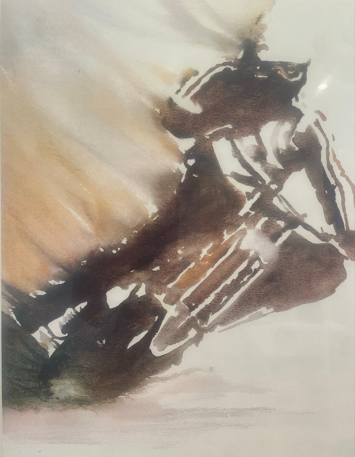 Originele gesigneerd René Brone Eerste werk 1978 Motorrijder, Ophalen of Verzenden, Schilderij, Overige technieken, Genummerd