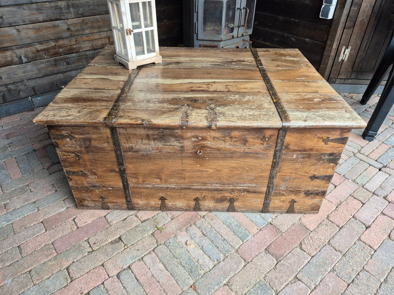 Grote nette dekenkist van hout, Ophalen, Gebruikt, 100 tot 150 cm, 75 tot 100 cm