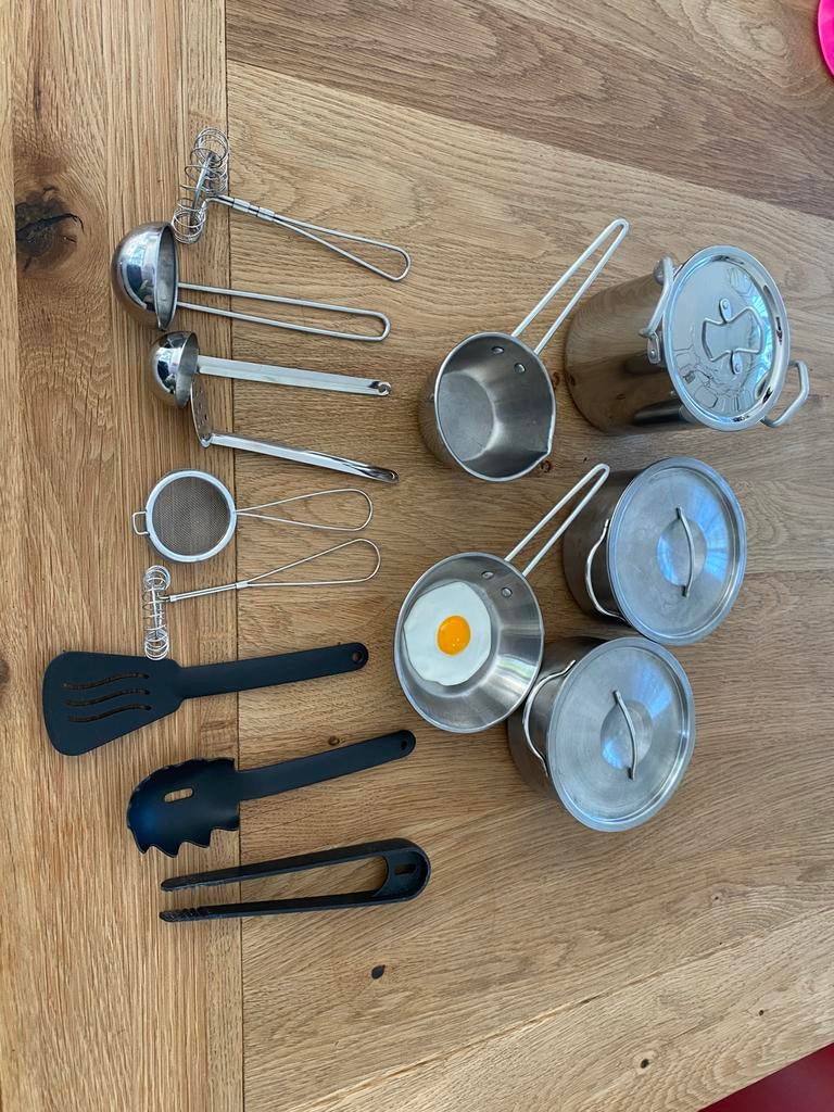 Pannenset met veel accessoires, Verzenden, Gebruikt, Speelkeuken-accessoire