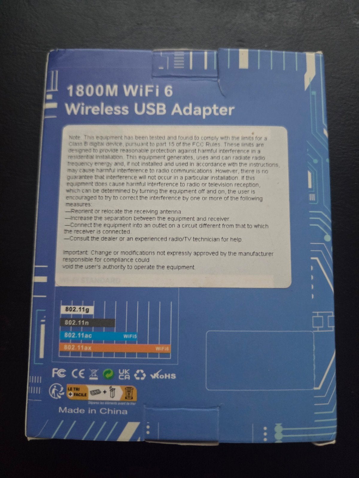 AX Wi-Fi USB Adapter 1800M WiFi 6 Draadloze USB Adapter, Ophalen of Verzenden, Nieuw, Extern