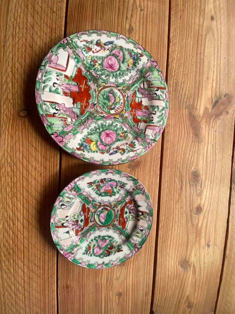 Set van 2 Antieke Chinese Famille Rose Borden, Ophalen of Verzenden
