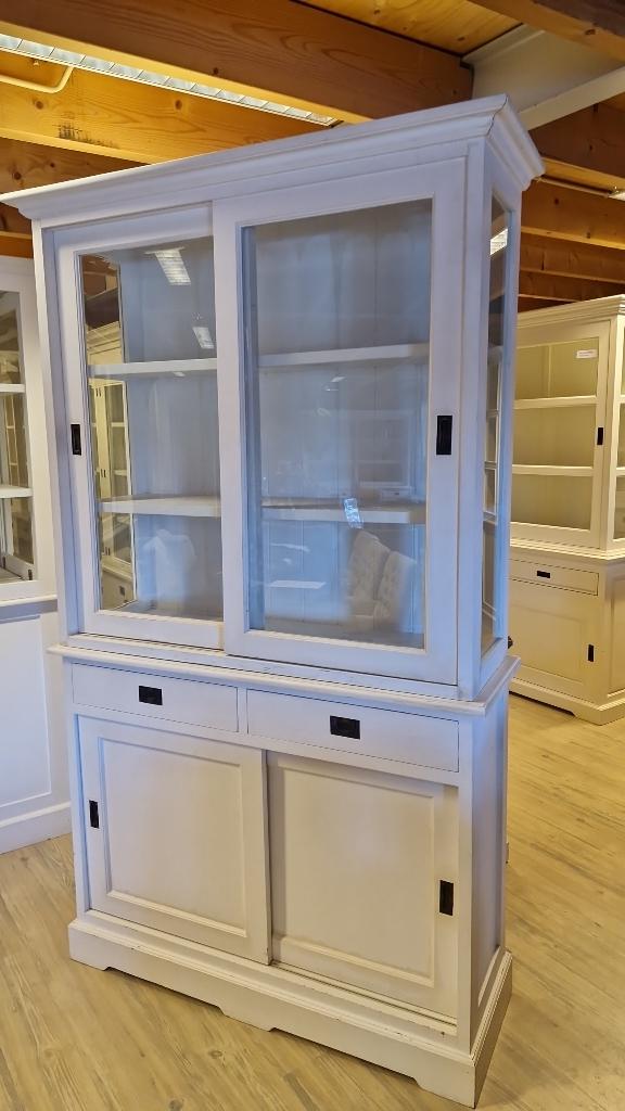 *ACTIE* Mooie Brocante Witte Buffetkast Winkelkast (2616B), Huis en Inrichting, Kasten | Buffetkasten, Gebruikt, 200 cm of meer