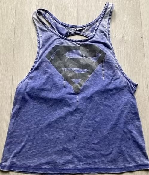 Superman Tanktop Maat M blauw/ paars, Kleding | Dames, Maat 38/40 (M), Blauw, Ophalen of Verzenden, Zonder mouw