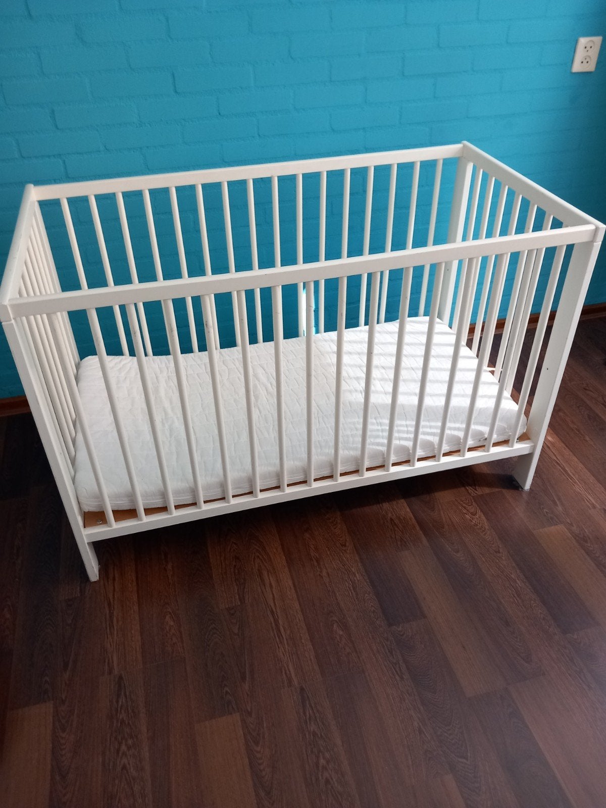 Kinderledikant met matras en dekbedje - Zo goed als nieuw, Wit, Zo goed als nieuw, Hout, Eenpersoons
